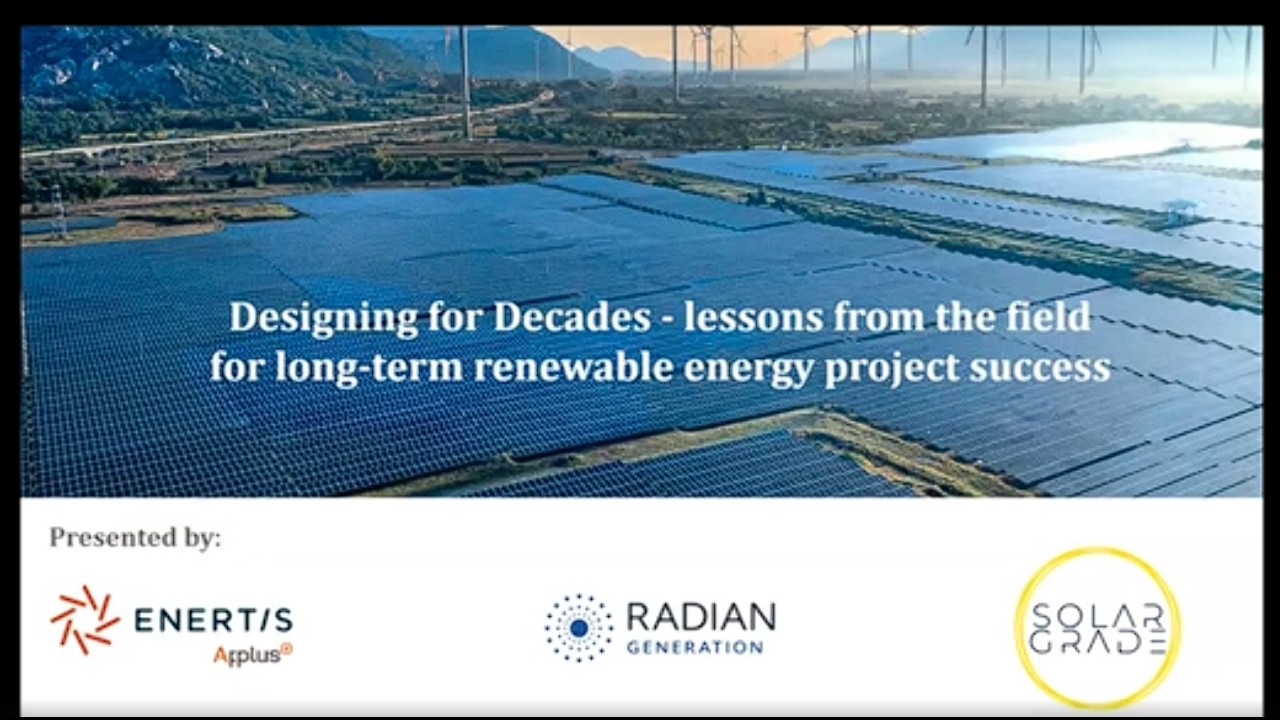 Webinar - Designing for decades: lessons for long-term renewable energy project success