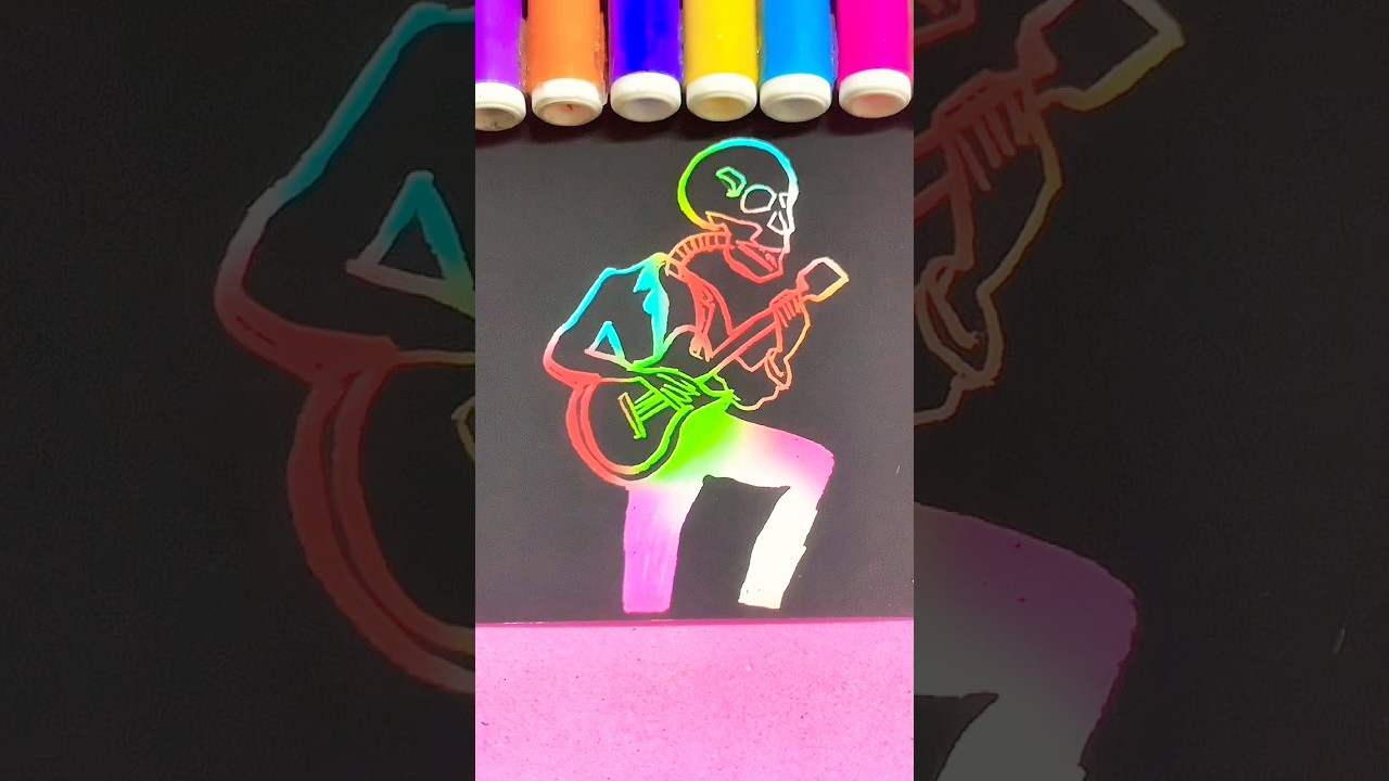 A fun and entertaining artwork on rainbow paper #shorts #magic #compose #art #cartoon #movie #music