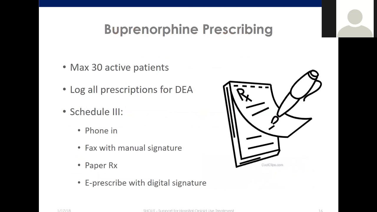 Webinar — Inpatient Hospital Logistics for Opioid Agonist Therapy (1/17/2018)