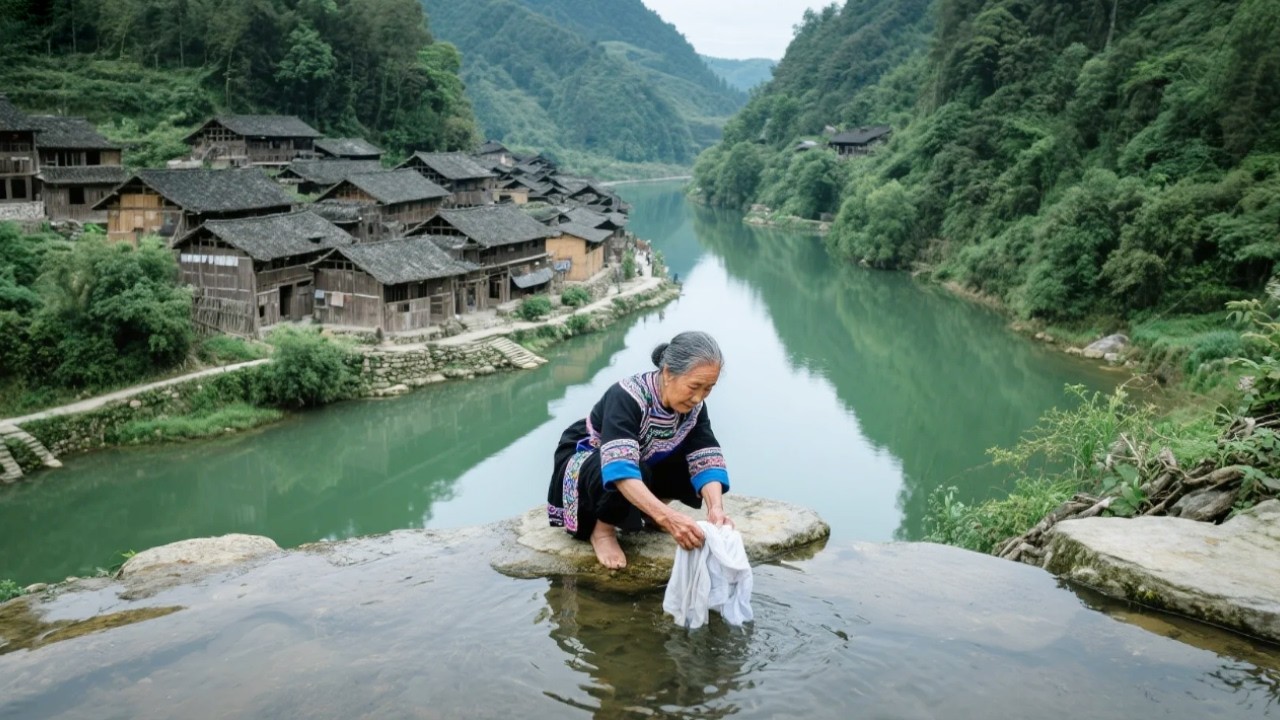 贵州深山探访古村寨，三面环水一面环山现实版桃源仙境，森林茂密是一个室外隐居的好地方！【乡村阿泰】