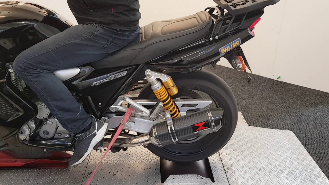 XJR 1300 on dyno With Black Widow Exhaust