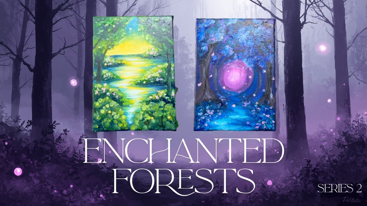 Enchanted Forests 🪾🌘  | Relaxing Paint Video