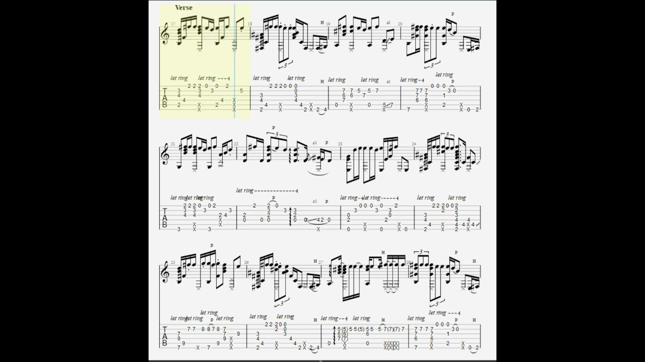 Eagles - Hotel California（吉他譜Tab /guitar cover ) (Transcriber) by dou #逗你彈琴