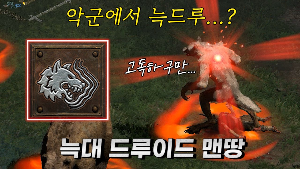 래더13시즌 다들 악군할때 늑드루를 하는 사람이 있다?? 고독한 레이스 시작 디아블로2 레저렉션 악군