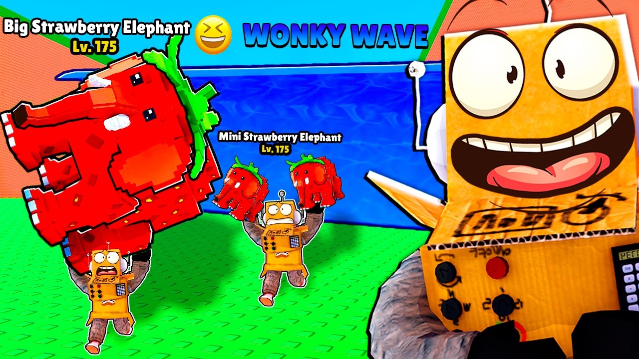 БОЛЬШОЙ и МАЛЕНЬКИЙ STRAWBERRY ELEPHANT 😱 НОВЫЙ 175 ЛВЛ в 😱 ROBLOX Escape Tsunami Brainrots