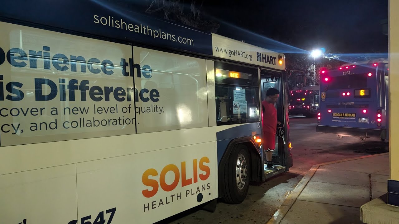 Hart bus #1209 on Route 6 arriving at Netpark Transfer Center 