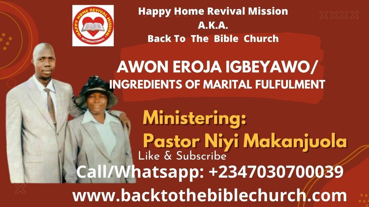 AWON EROJA IGBEYAWO / INGREDIENTS OF MARITAL FULFILMENTS