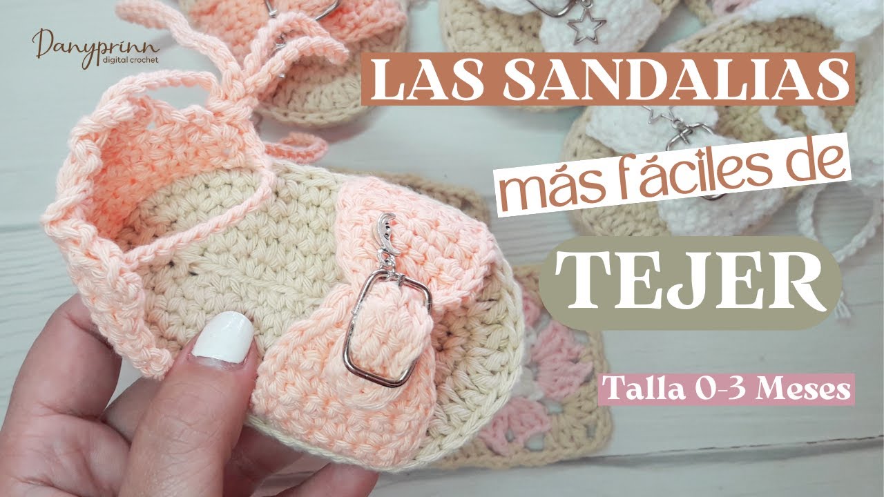 Sandalias en CROCHET Talla 0-3 meses/ Ganchillo/ Tejido