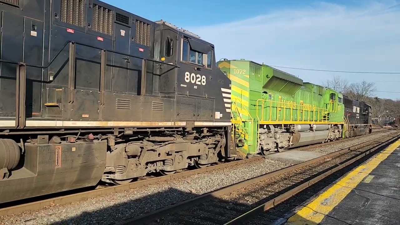 Norfolk Southern B100 6959 1072 Illinois Terminal Heritage Unit and 8028 in Ayer MA 