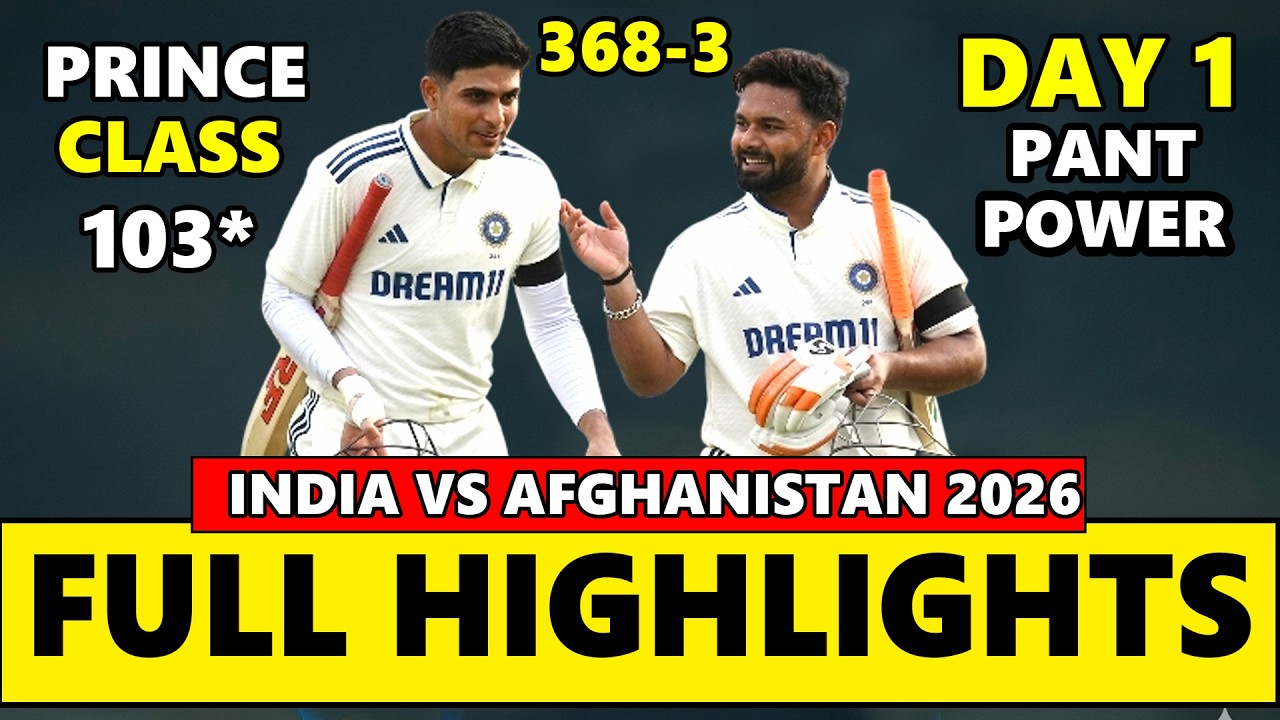 India vs Afghanistan 1st Test Match Day 1 Full Highlights 2026