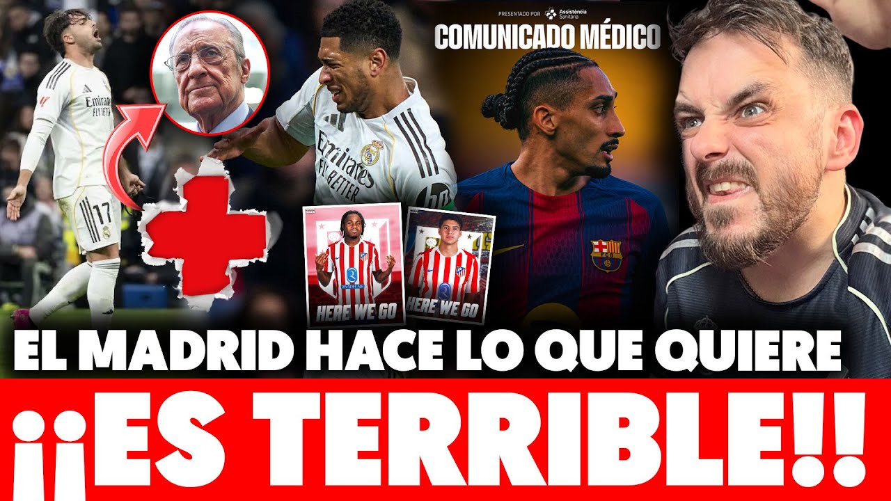 🤬¡¡TÉTRICO!! el MADRID SIGUE DESGRACIANDO la PLANTILLA: BELLINGHAM y ASENCIO LESIONADOS · RAPHINHA ❌
