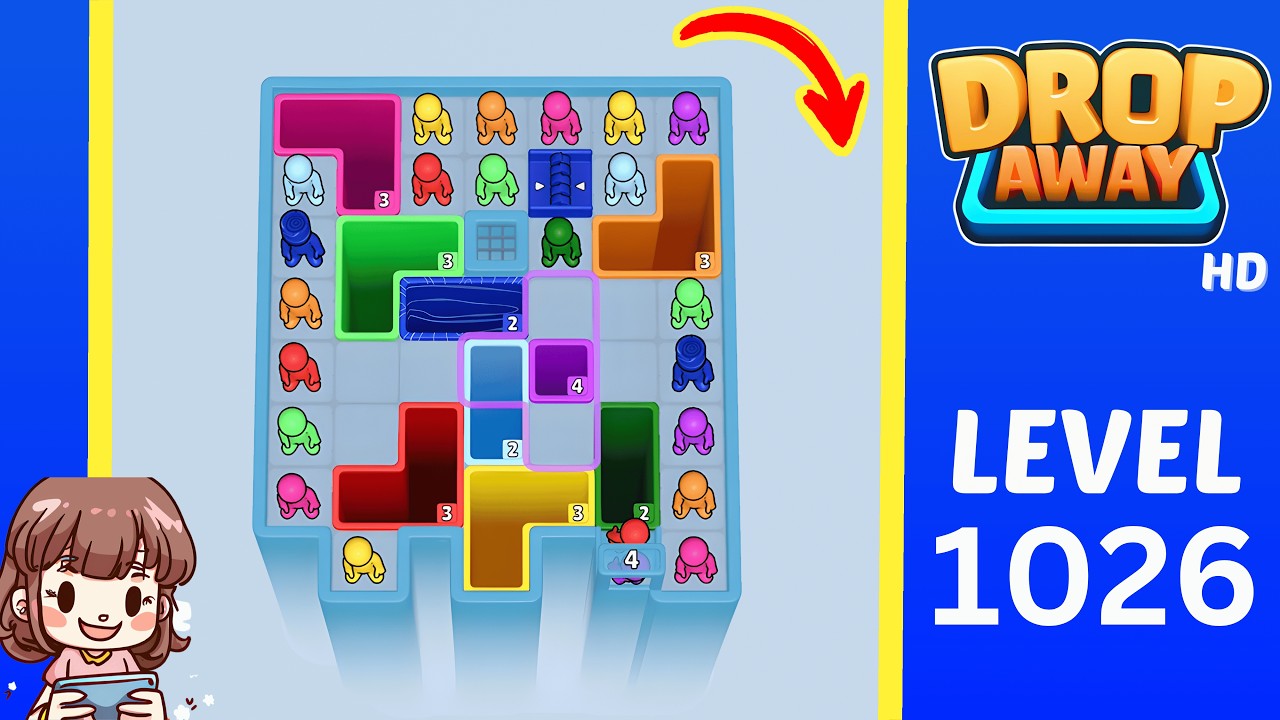 Drop Away Level 1026 Solution Walkthrough