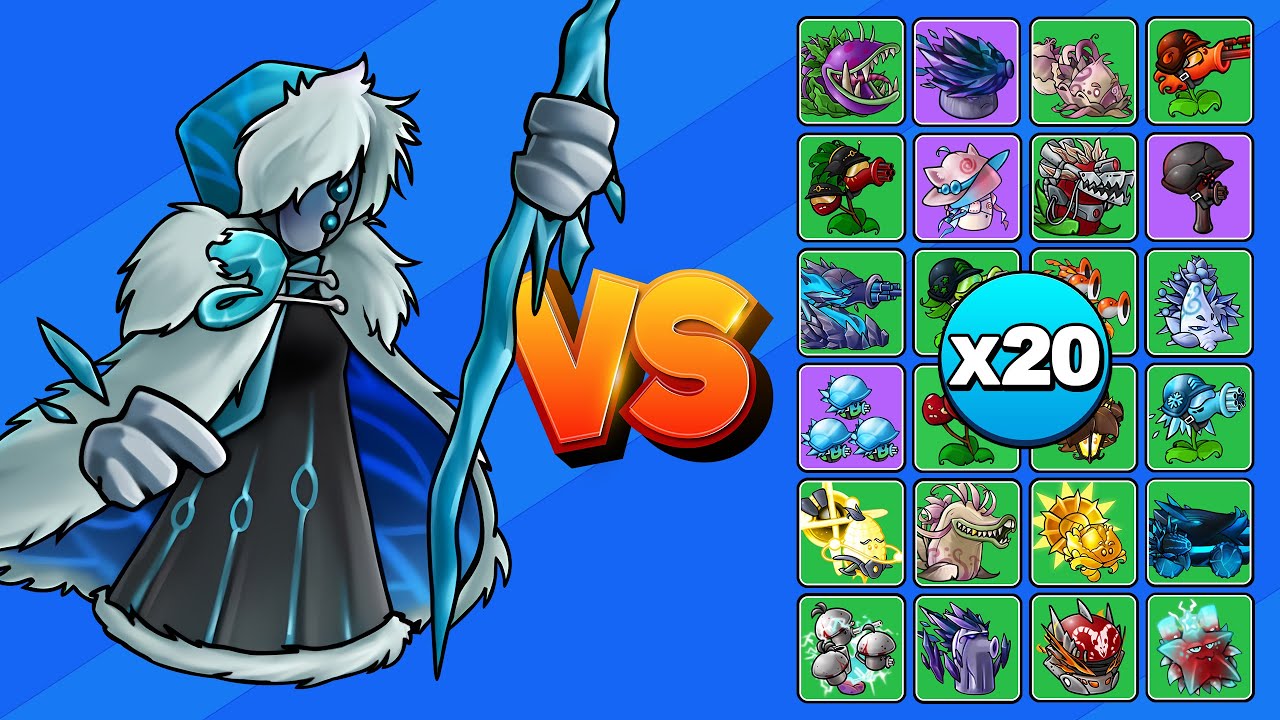 REINA DE LAS NIEVES VS TODAS LAS PLANTAS X20 | PvZ Fusion