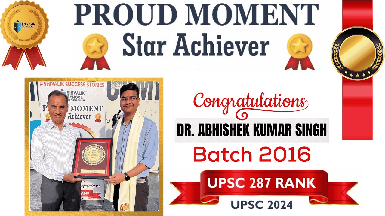 Shivalik School|Star Achiever|Batch 2016|UPSC 287