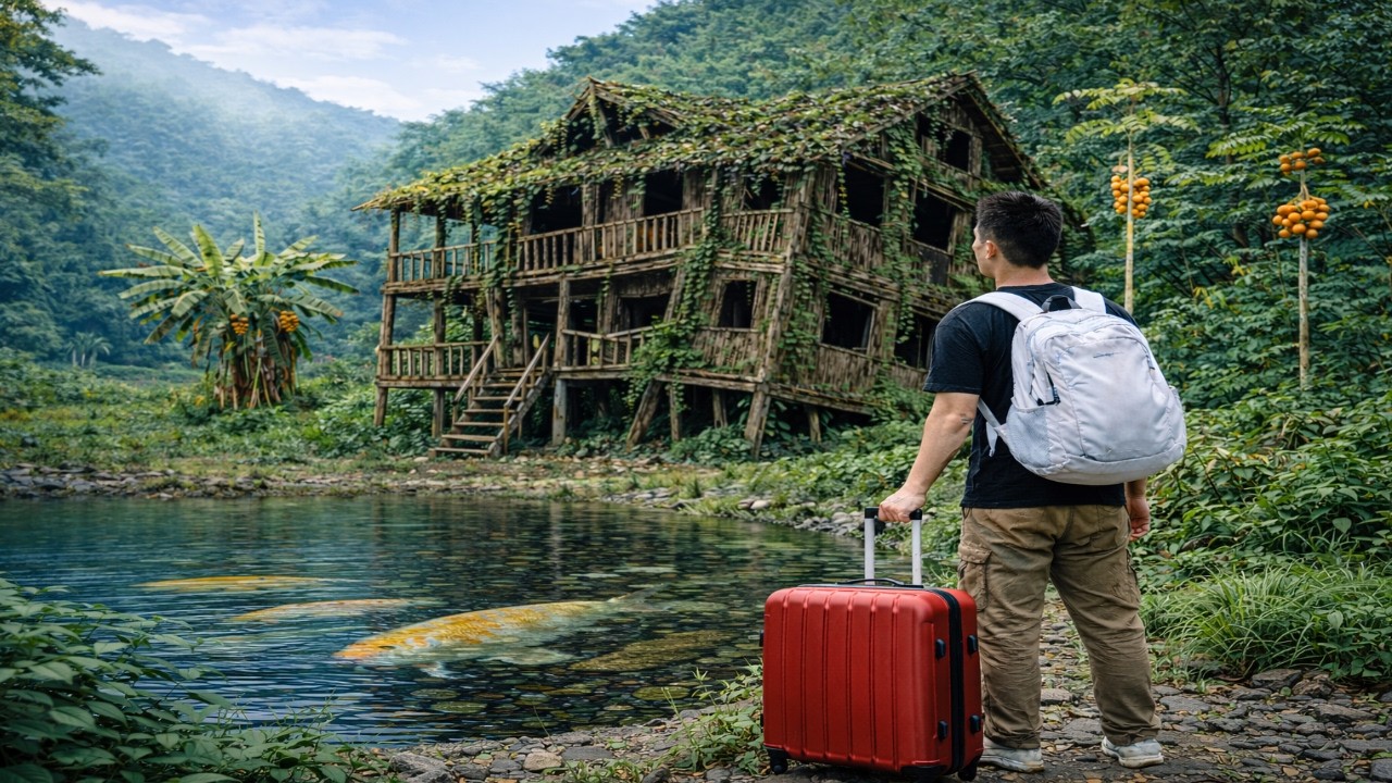 Young Man Leaves the City, Restores Old Forest Home and Builds a Green Farm Life of Freedom