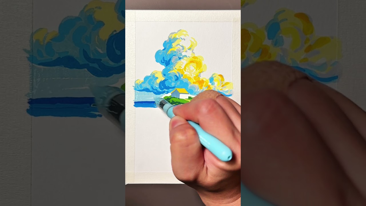 The Island That Belongs Only to the Clouds #art #painting #relaxing #drawing
