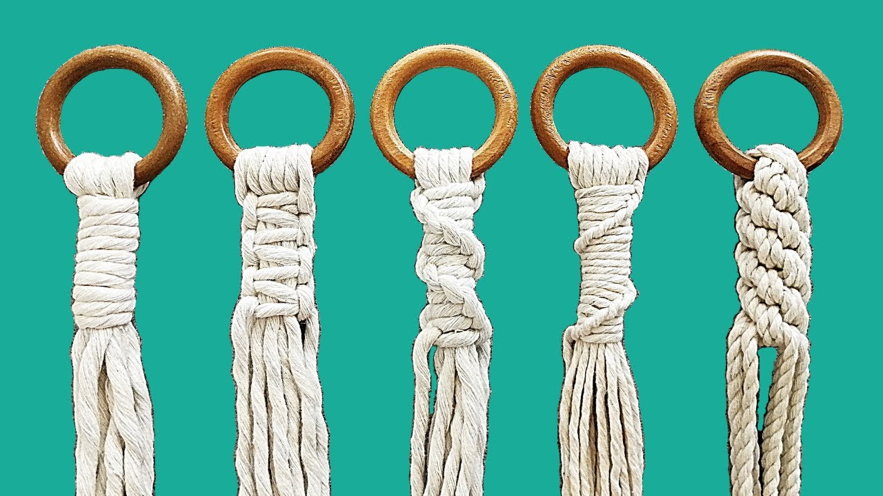 5 formas de empezar un PORTAMACETAS macrame (principiantes) | 5 Ways To Start a Macrame Plant Hanger