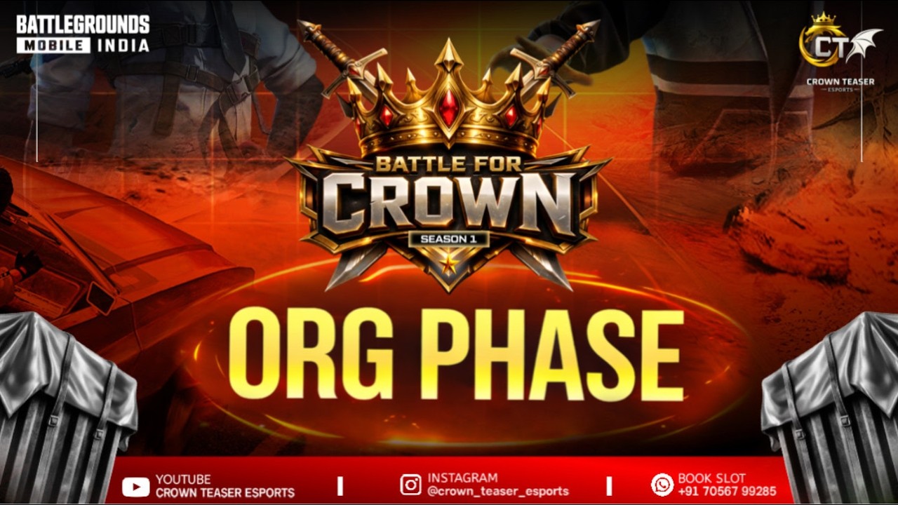 ORG PHASE ROUND OF BATTLE FOR CROWN SEASON 1 | CTE OFFICIAL | #bgmi #gaming #yt #live