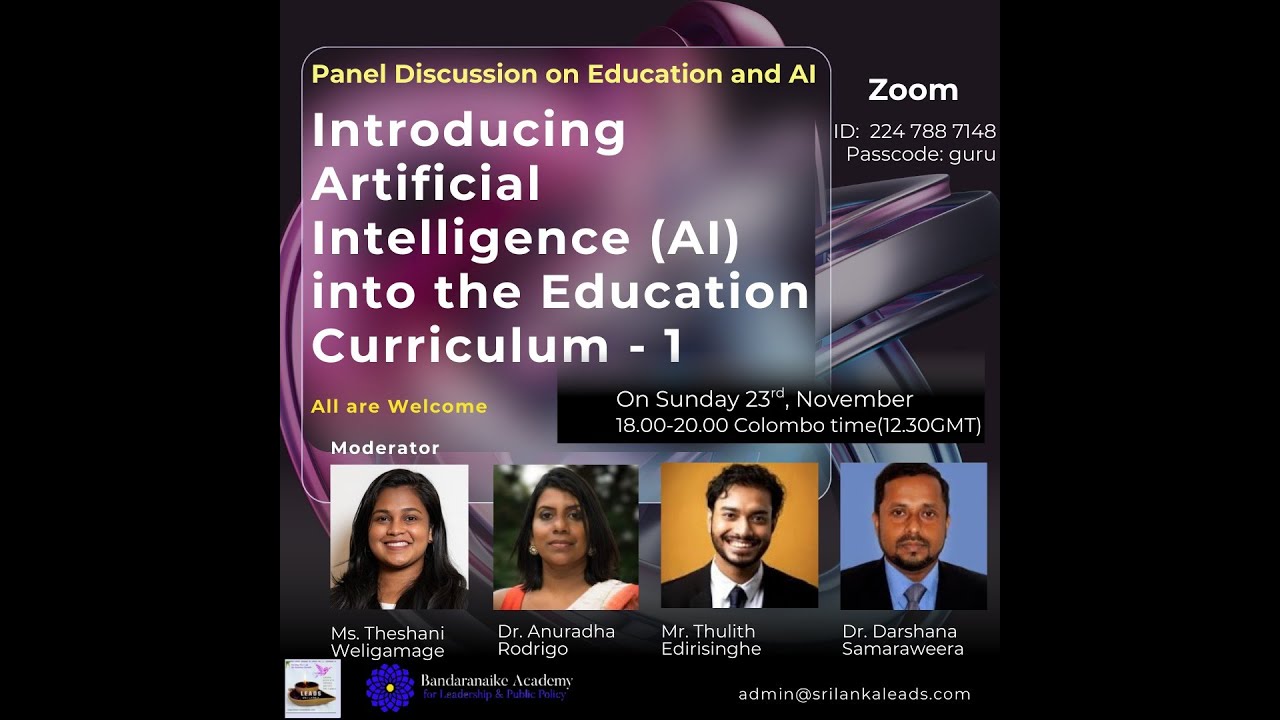 Introducing Artificial Intelligence AI into the Sri Lankan Education Curriculum 23rd November 2025