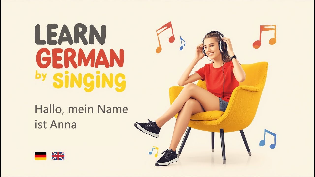 🎵 A1 German Song | Introductions & Hobbies | “Hallo, mein Name ist Anna” 🎶