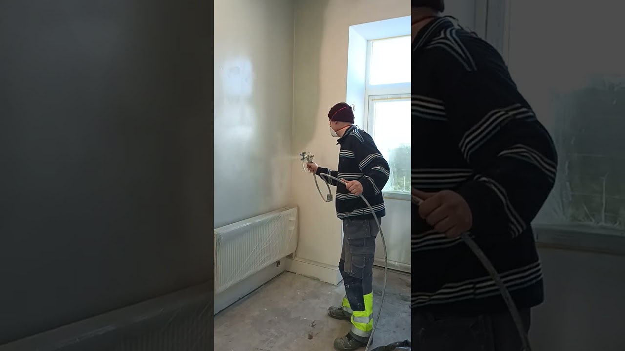 Покраска безвоздушником,офис.
