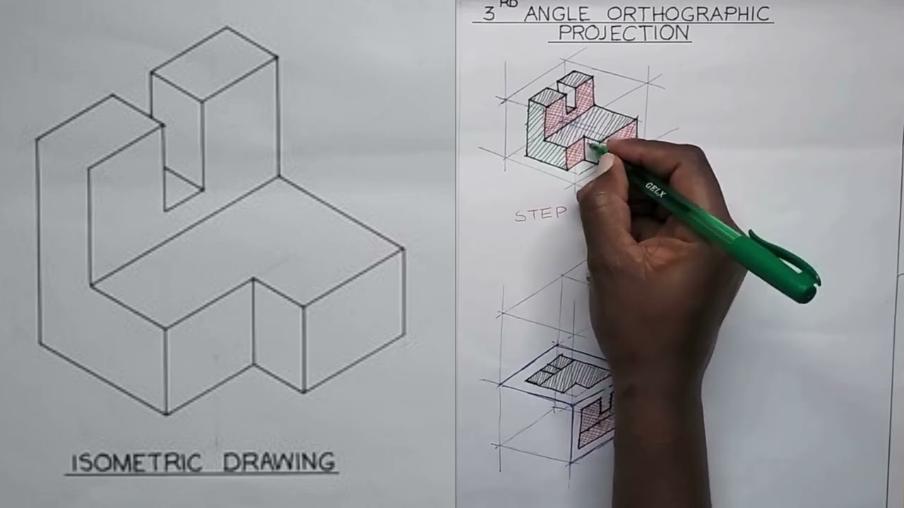 Lesson 2: Third Angle Orthographic Projection #orthographicprojection #engineeringdrawing