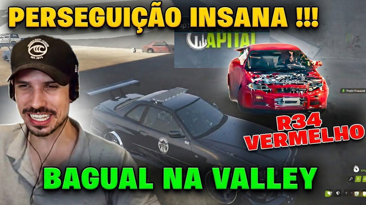 PODEROSO BAGUAL na CAPITAL VALLEY😱🚨PERSEGUIÇÃO INSANA NA FUGA do R34 - GTA RP
