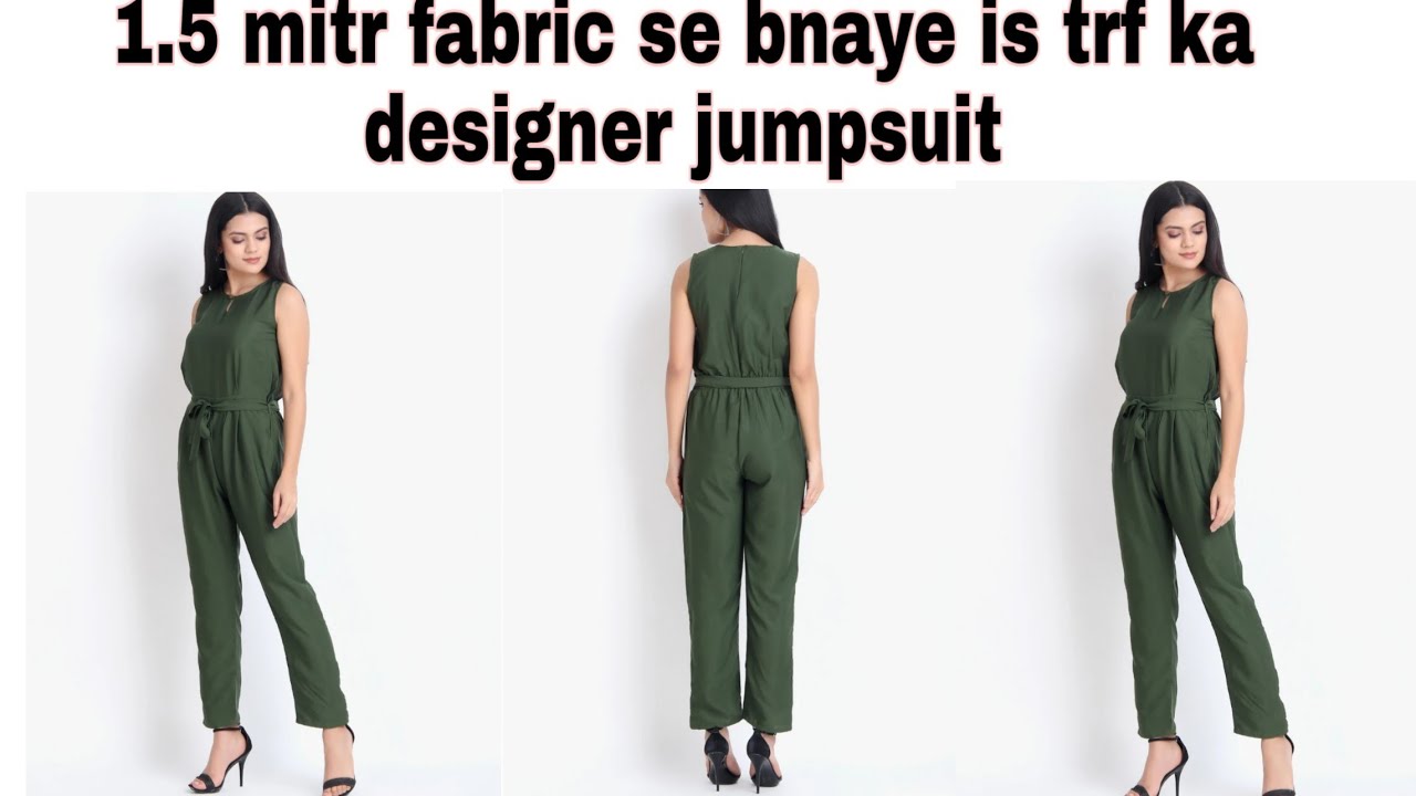 How to make a beautiful designer jumpsuit cutting & stitching/ make a jumpsuit only 1.5 mitr fabric