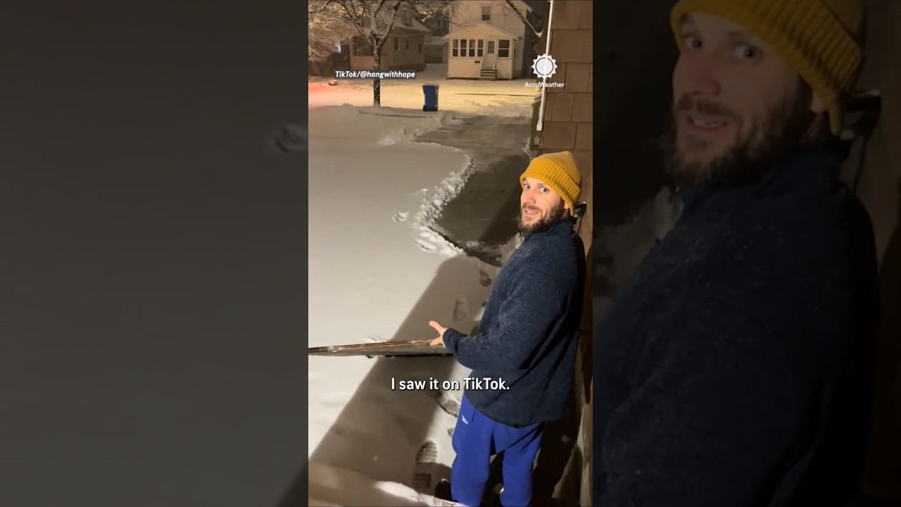 Life Hack: Clear your Driveway of Snow with Half a Sheet of Plywood