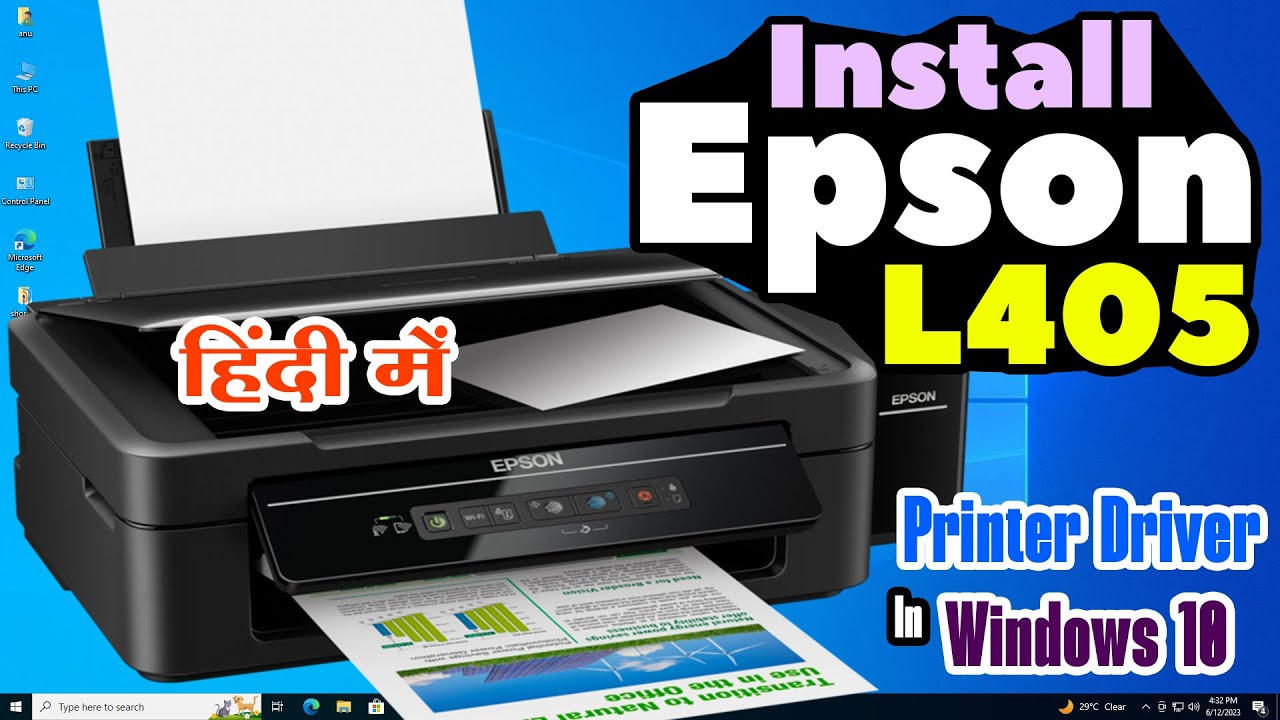How to Download And Install Epson L405 Printer Driver in Windows 10 PC or Laptop Manually - Hindi