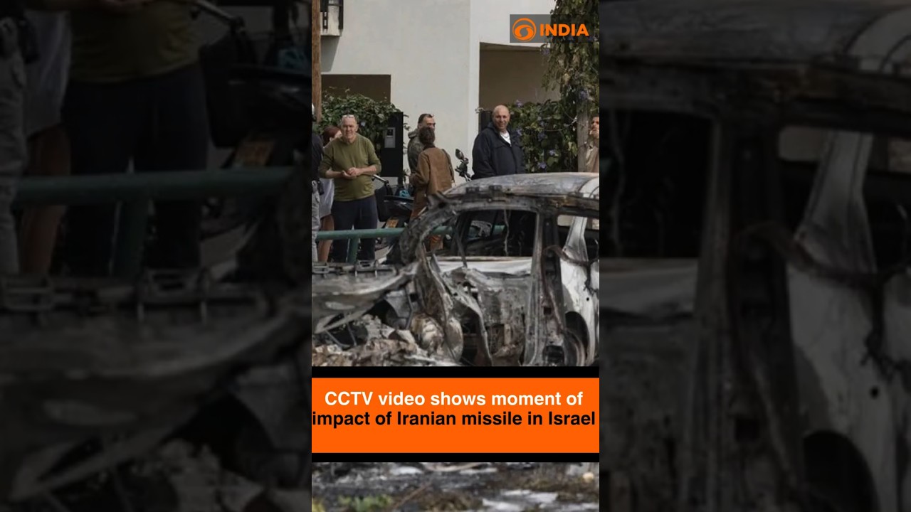 CCTV video shows moment of impact of Iranian missile in Israel