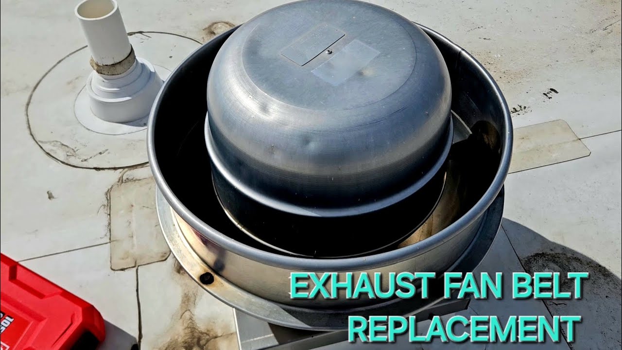 Rooftop exhaust fan belt replacement. DIY