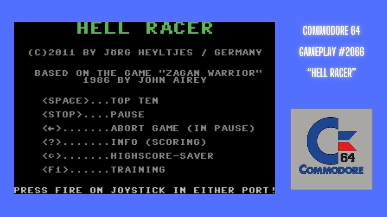 Hell Racer (Commodore 64 / Gameplay 