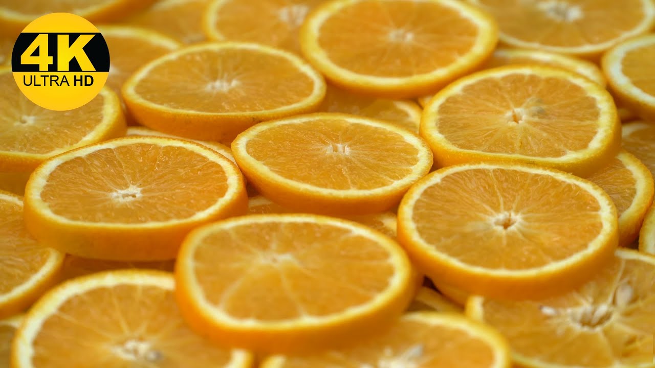 4K Fresh Oranges Citrus Slice Oranges Fruits rotation videos free download, Orange Free video #4k