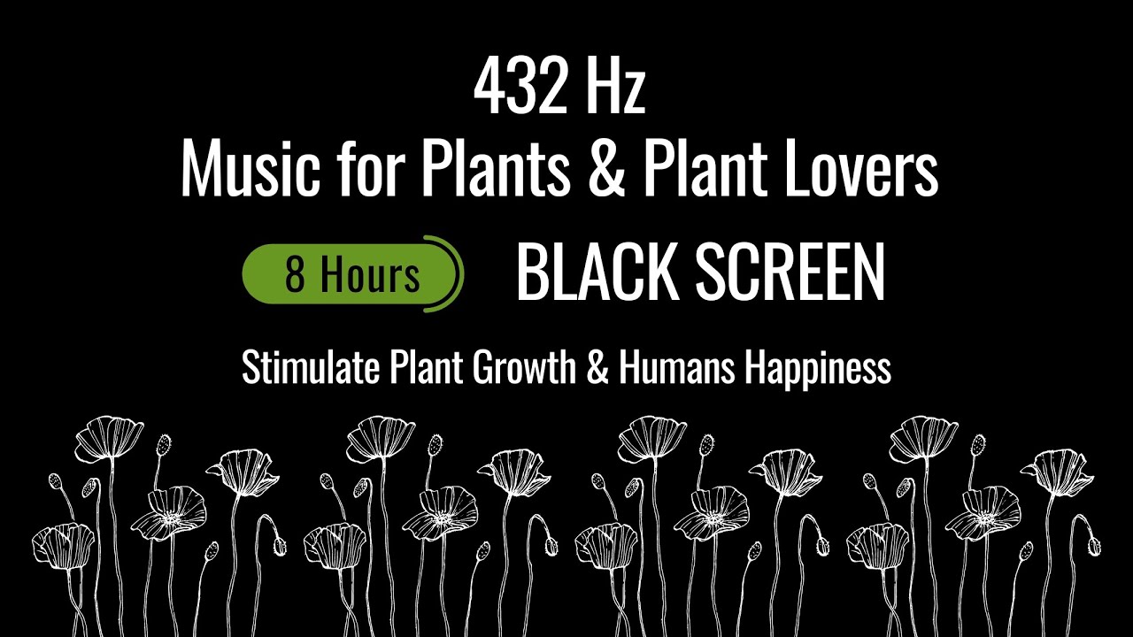 432 Hz Music for Plants To Stimulate Plant Growth & Human Happiness | BLACK SCREEN | 8 Hours