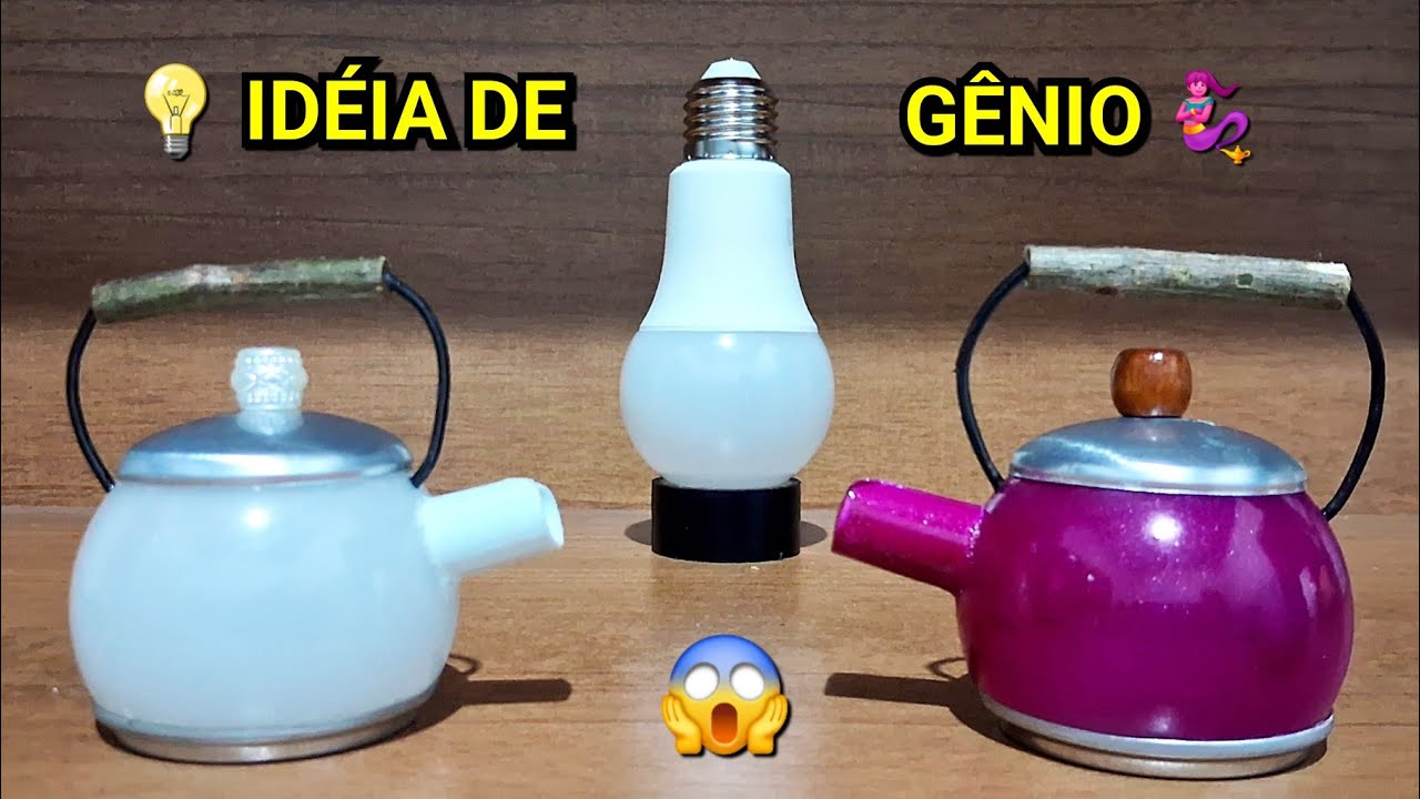 💡Não jogue lâmpada queimada fora. Faça essa linda chaleira e encante.🥰