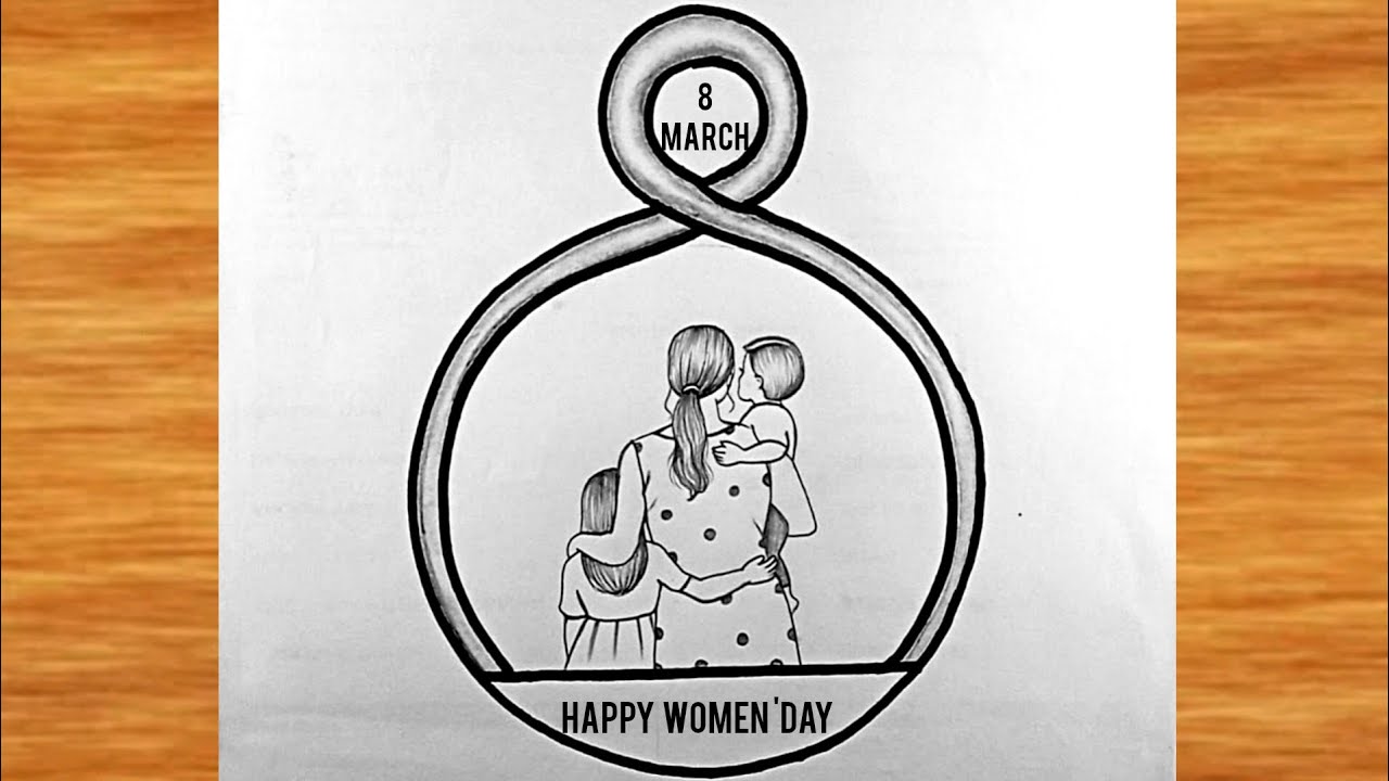 8 March '' International Women's Day '' Drawing || Women' s Day Drawing easy ||   Pencil Drawing 