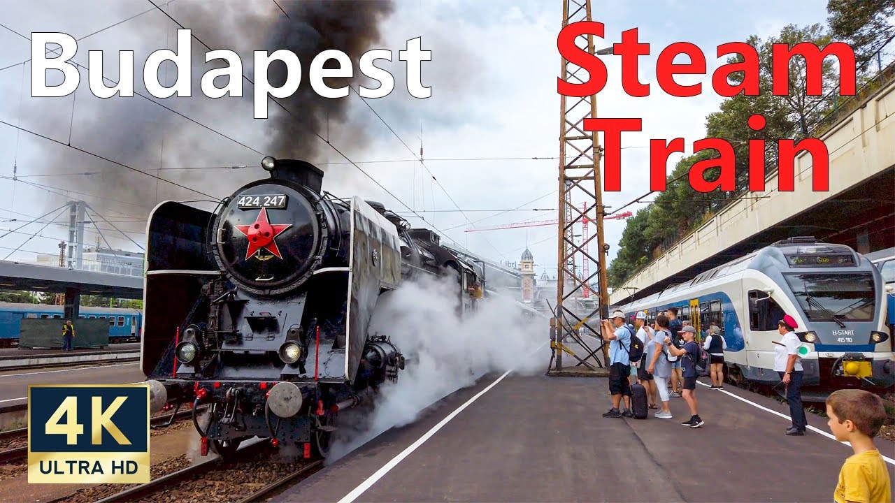 Budapest Hungary 🇭🇺 4K Nostalgia Steam Train at Nyugati