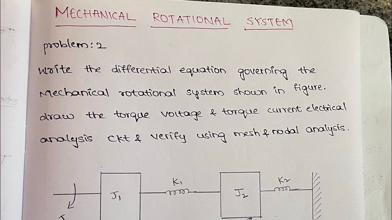 Mechanical Rotational System | problem 2 | Easy method | Torque Voltage and Torque Current circuits|