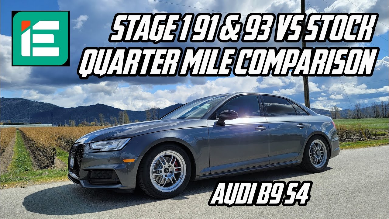 Audi B9 S4 Integrated Engineering Stage 1 91/93 VS Stock 1/4 Mile Comparison