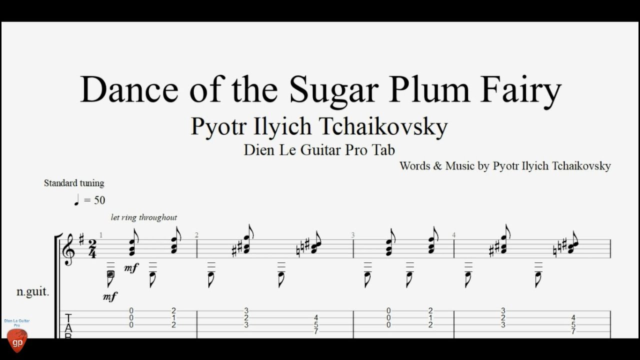 Dance of the Sugar Plum Fairy by Pyotr Ilyich Tchaikovsky - Guitar Tutorial with Free TABs