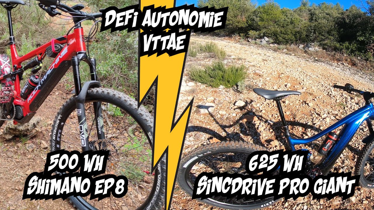 VTTAE, Défi autonomie batterie 625 wh contre une 500 wh. Duel Shimano Ep8 VS SincDrive pro Giant