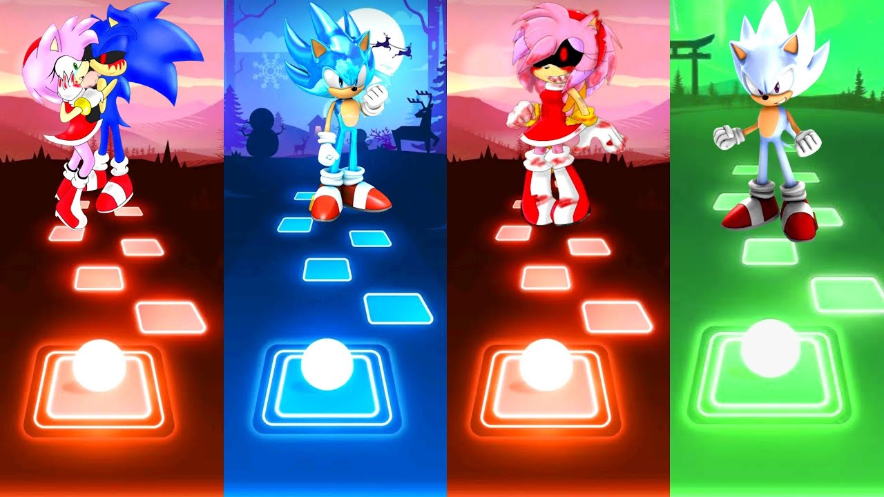 Amy Sonic Exe vs Blue Sonic vs Amy Exe vs Heyper Sonic | Tiles Hop EDM Rush