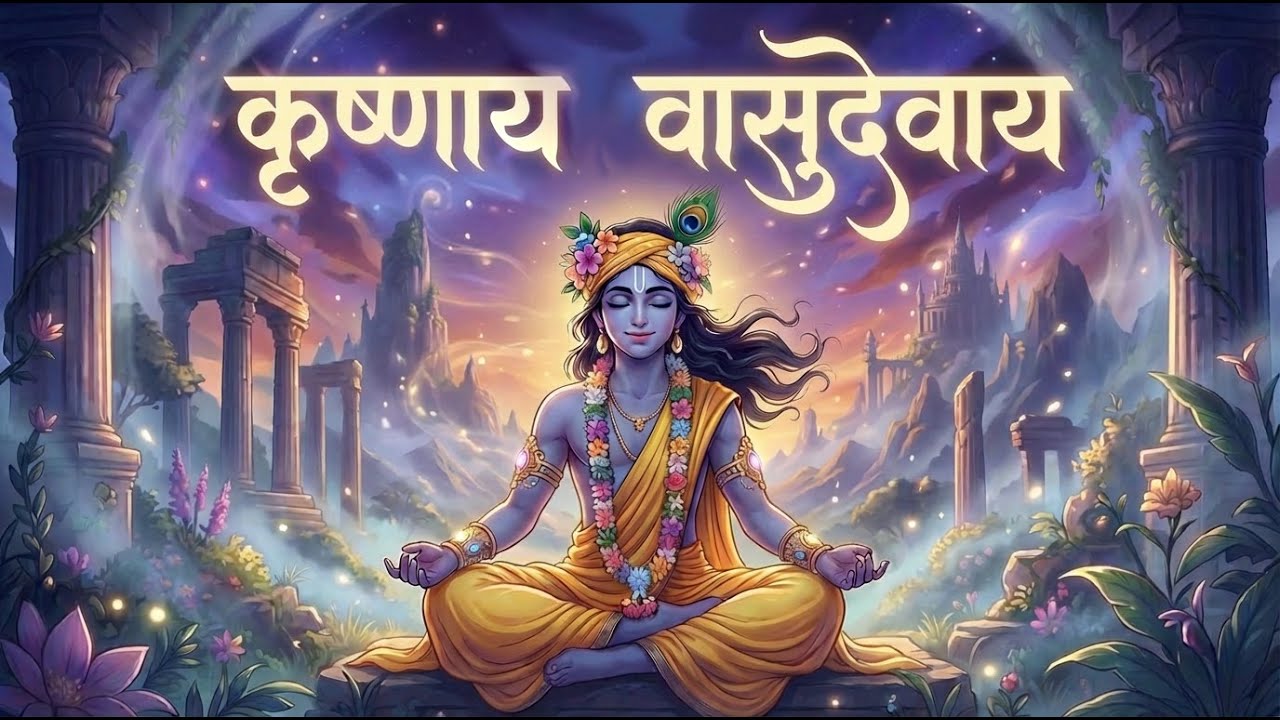 Krishnaya Vasudevaya Hare Paramatmane | Peaceful Krishna Mantra Chanting for Deep Sleep & Meditation