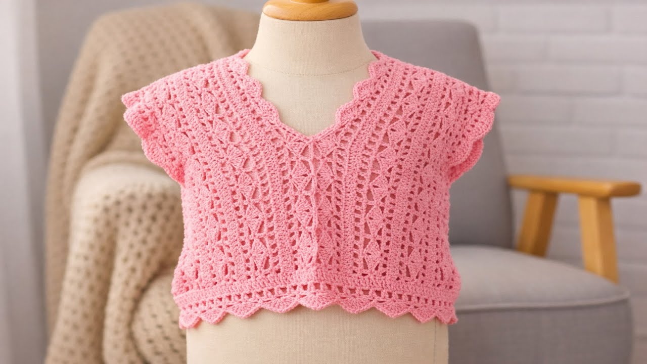 Crochet blouse for girls, adaptable to all sizes 🧶 Step by step tutorial