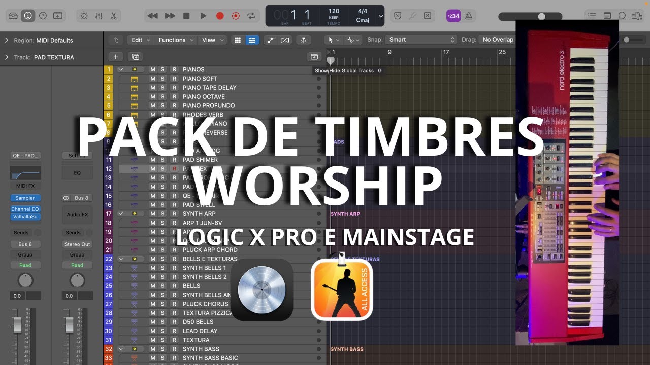 Pack de Timbres Worship para Logic X Pro e MainStage - 100% Nativo