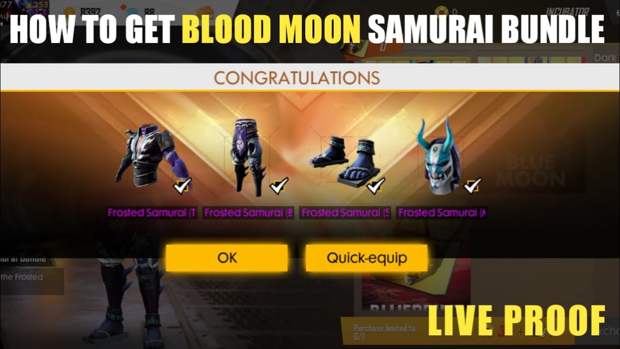 HOW TO GET BLOOD MOON SAMURAI BUNDLE IN INCUBATOR | FREE FIRE GOLDEN SAMURAI BUNDLE