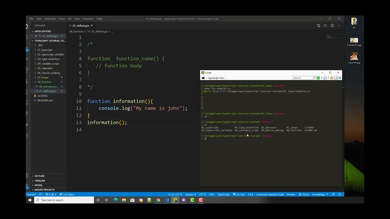 TypeScript Tutorial 16 Defining a Function