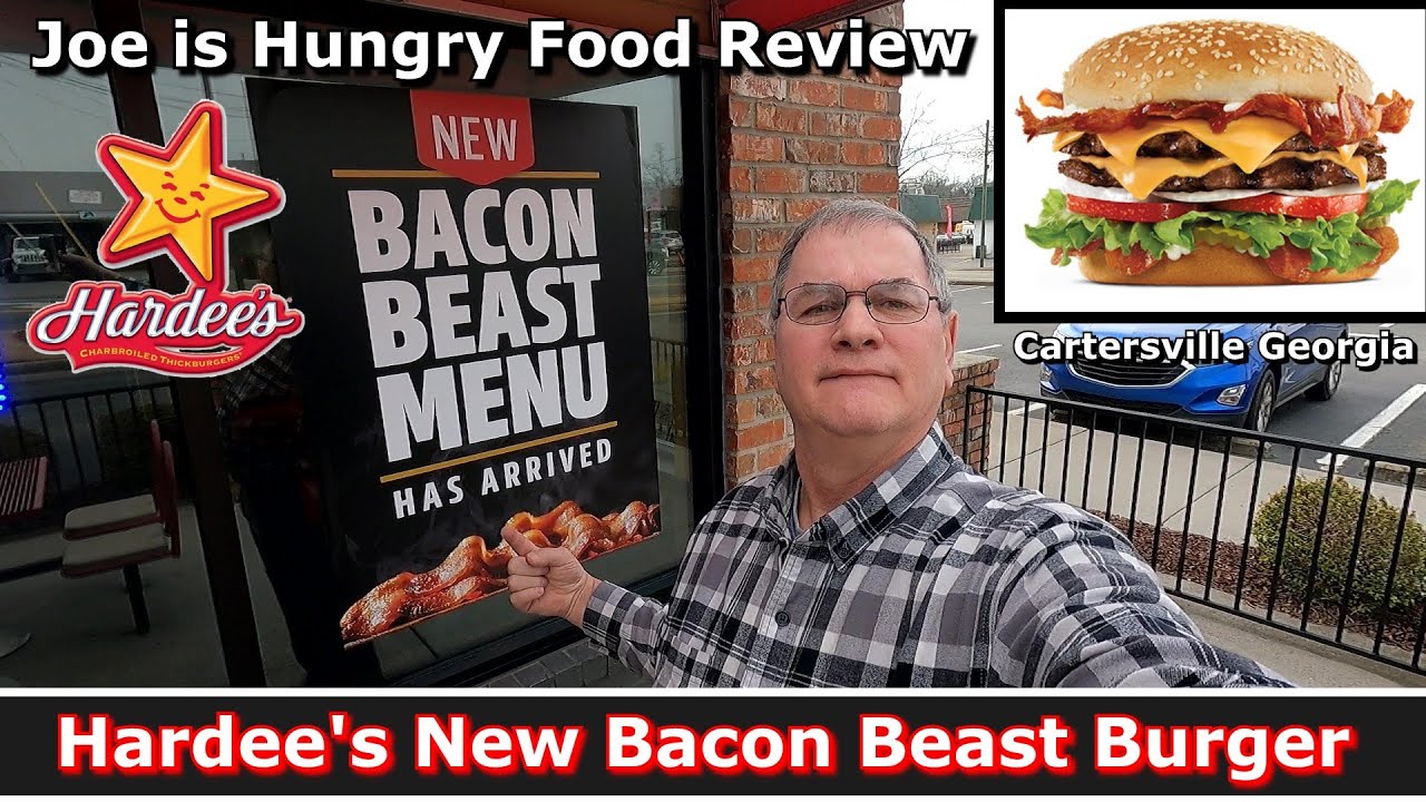 Hardee’s New Bacon Beast Burger Review | Carl’s Jr. | Bacon Beast Lineup | Joe is Hungry 🥓🧄🧀🍔