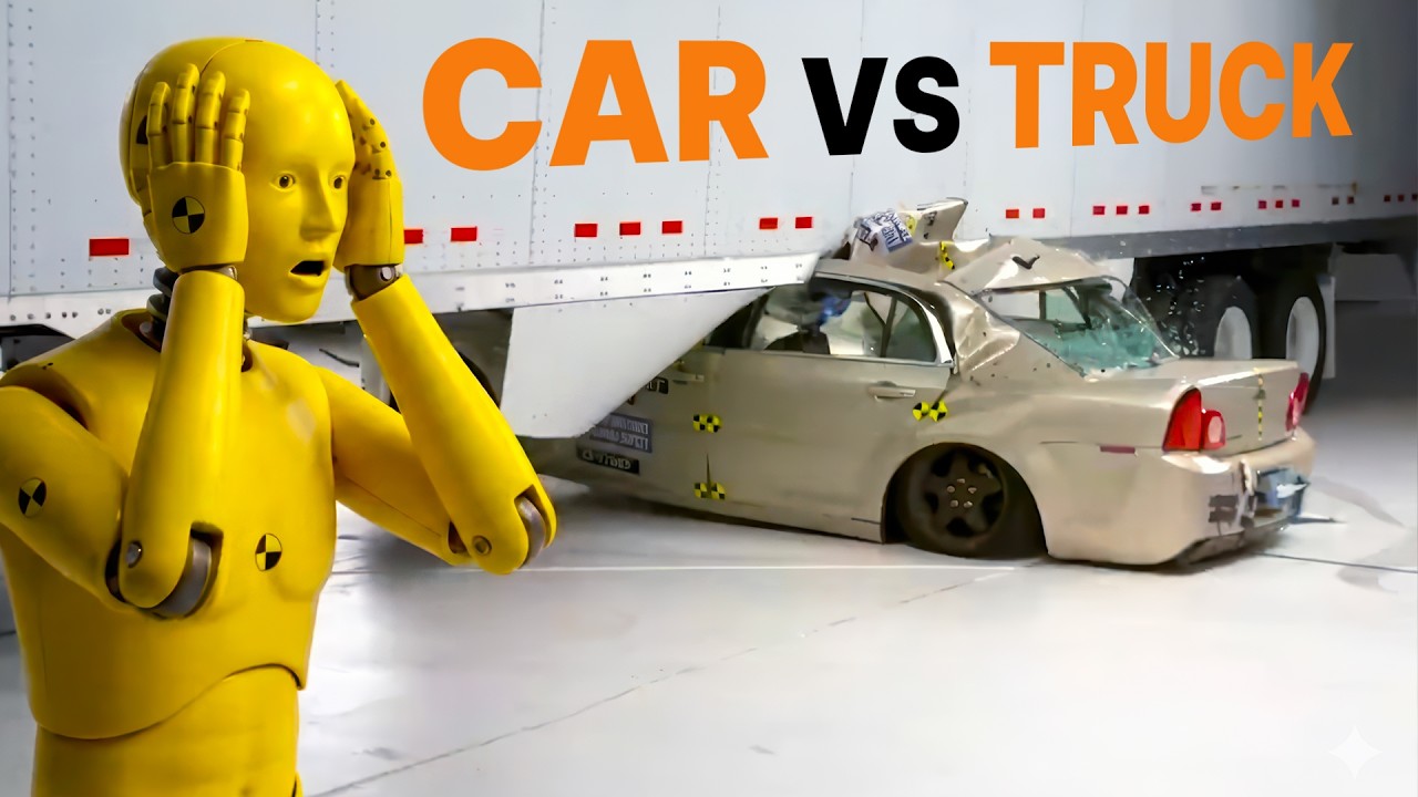 CAR VS TRUCK - CRASH TEST - Semi Trailer Side Underride